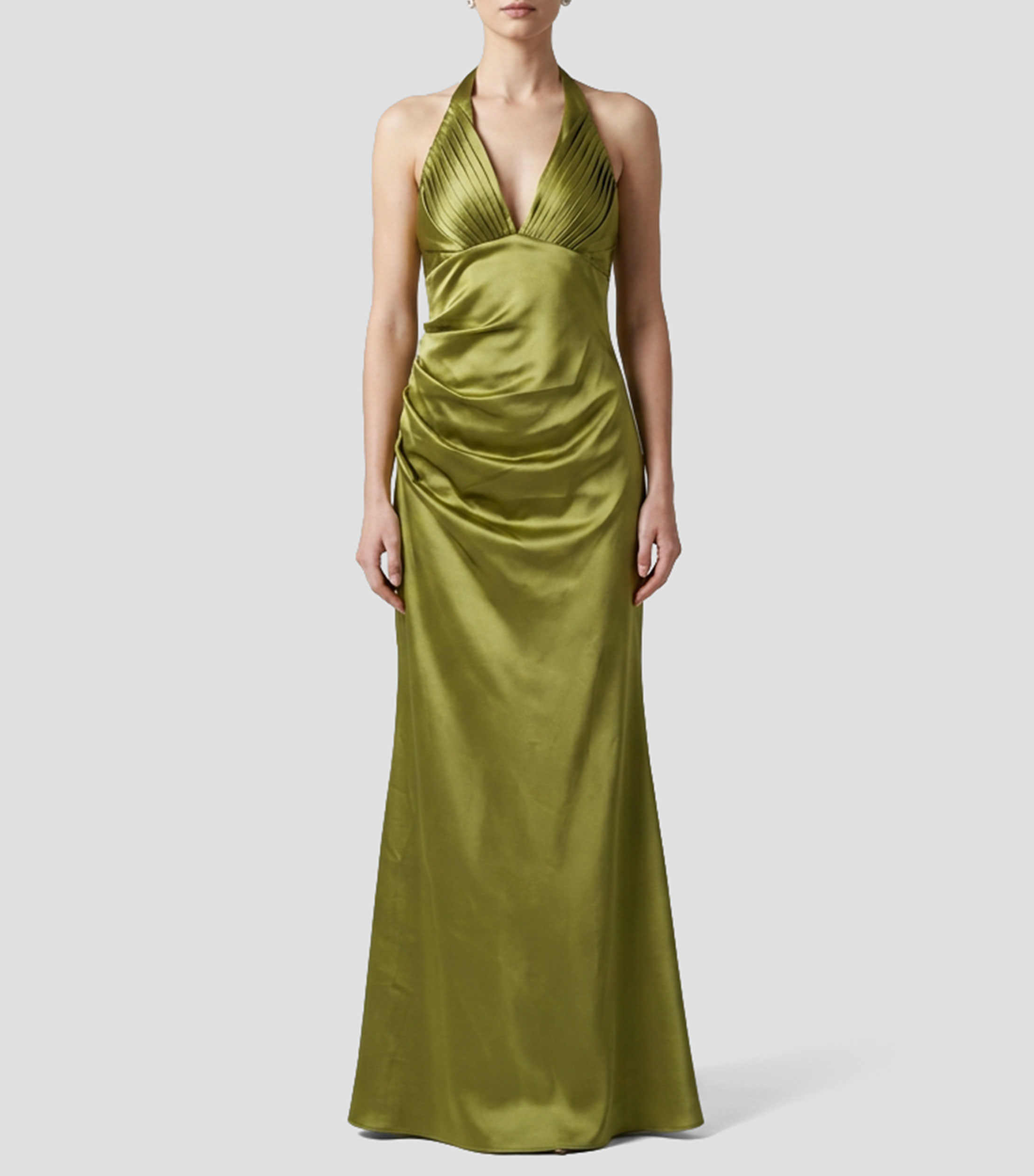 Vestido largo liso Mujer